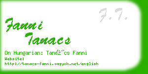 fanni tanacs business card